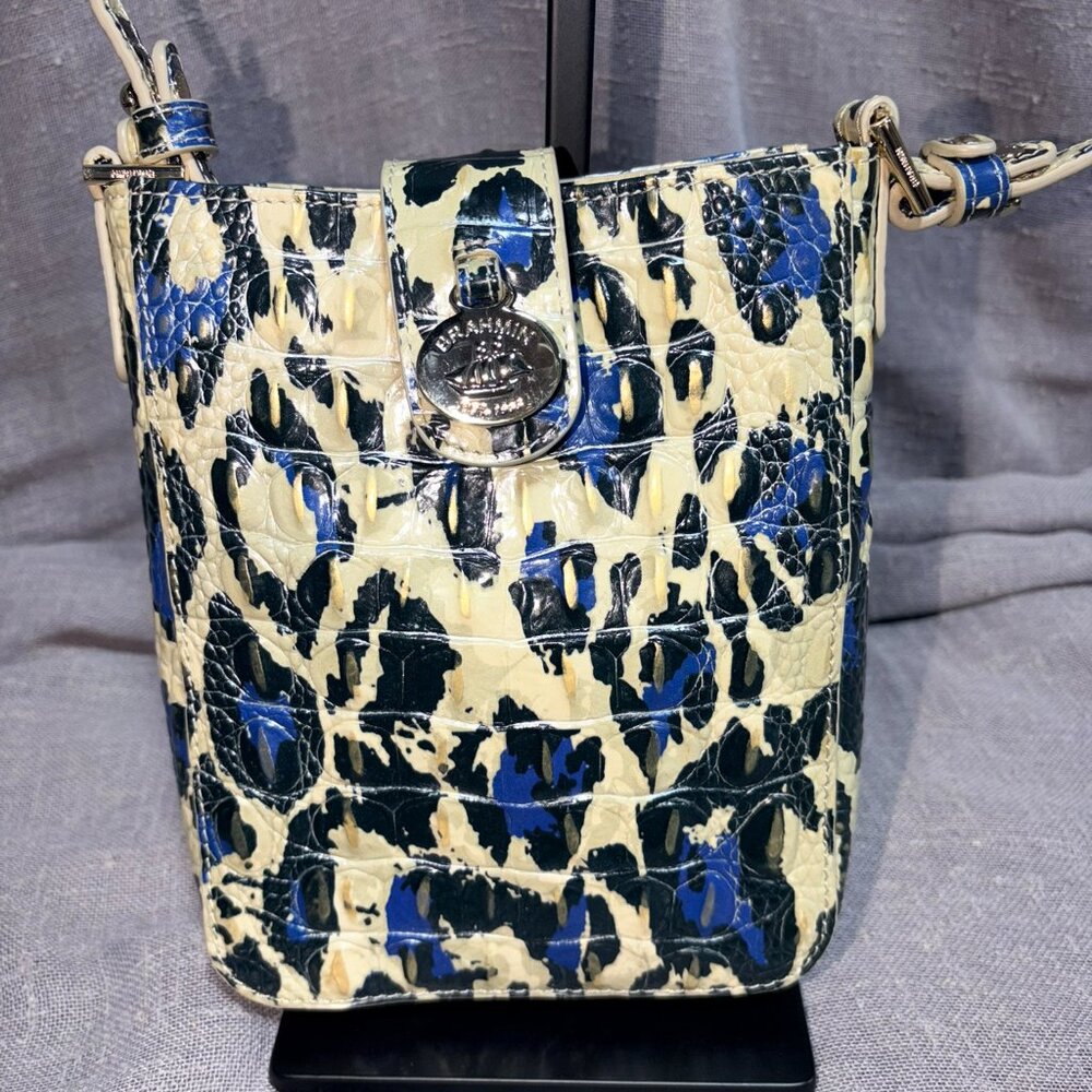 Brahmin “Marley” Blue Leopard Print Crossbody